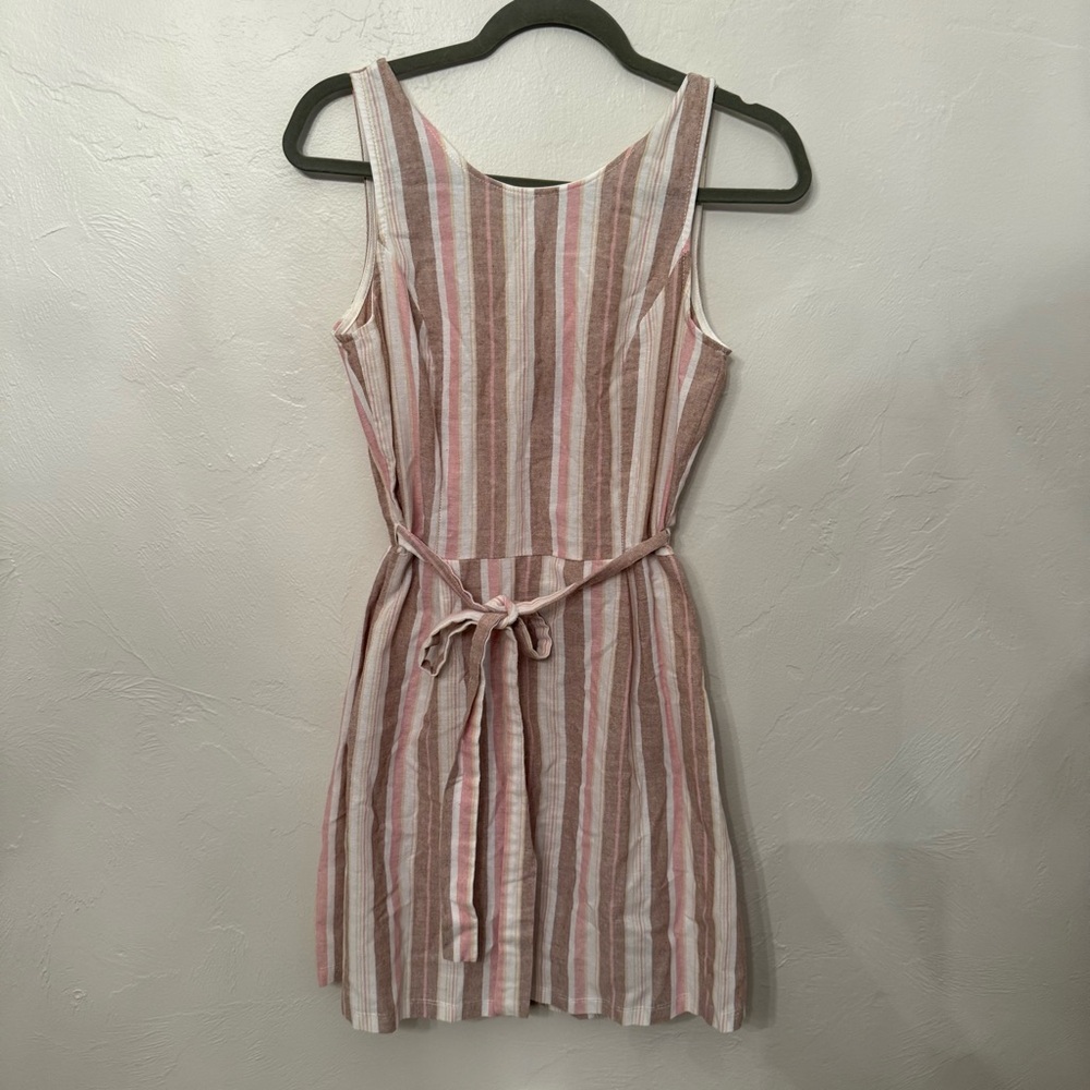 Potter's Pot Pink and White Striped Mini Dress